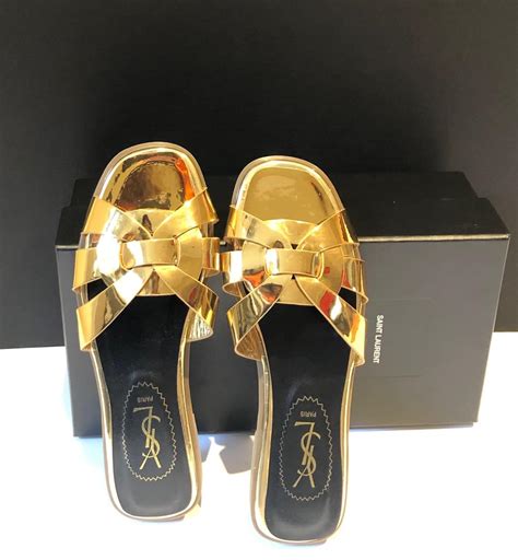 gold ysl sandals|ysl sandals men.